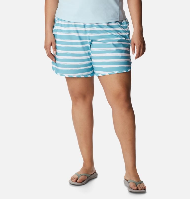 Women\'s Columbia Bogata Bay Stretch Printed Shorts Stripe | Plus Size CA-EC685